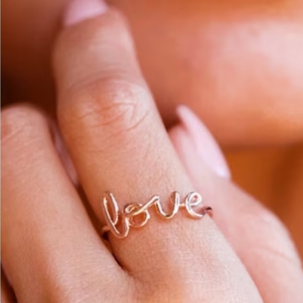 Rose Gold Tone ‘Love' Ring size 7